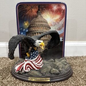 911 Bradford Exchange:ONE NATION UNDER GOD" Eagle America's Glory Plate & Statue